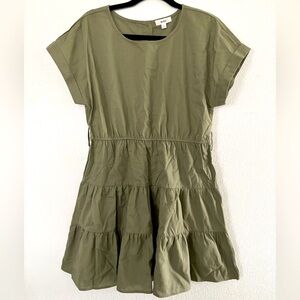 Olive Green Button-Up Dress